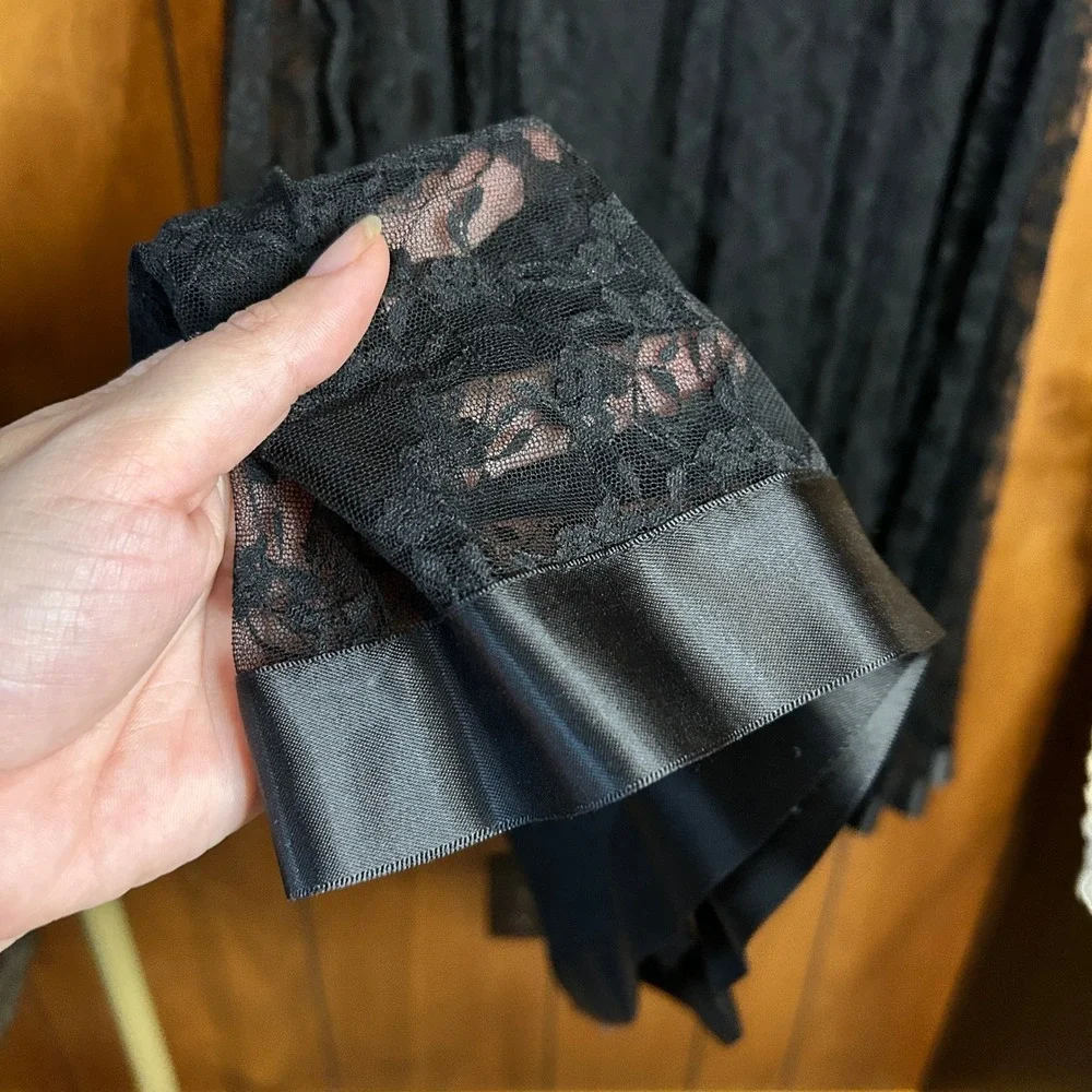 KM Collections Black Lace Maxi Skirt Formal Elegant‎ Party Evening Career